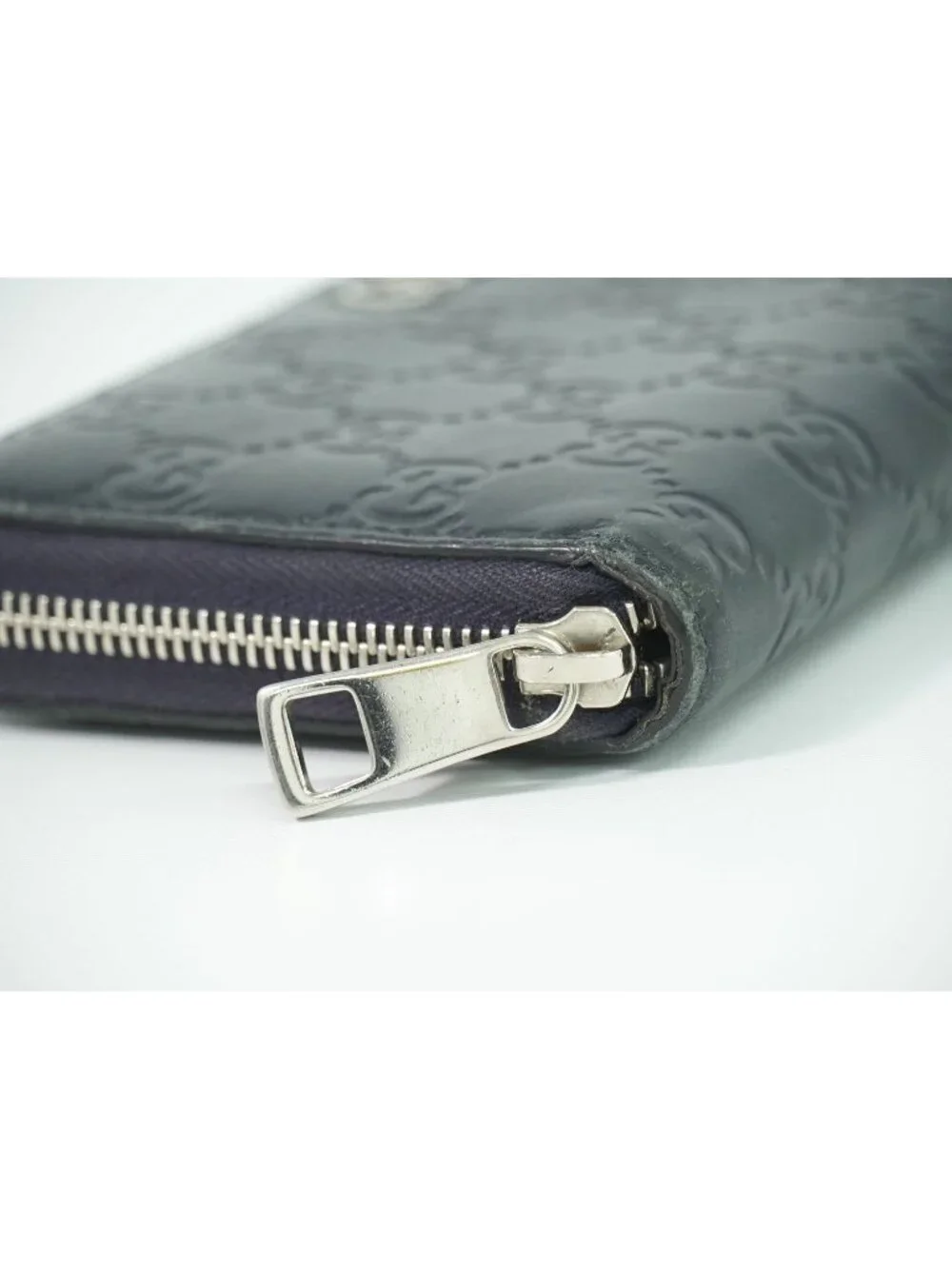 Gucci Durian Leather Zip Around Wallet Navy - Picture 6 of 9